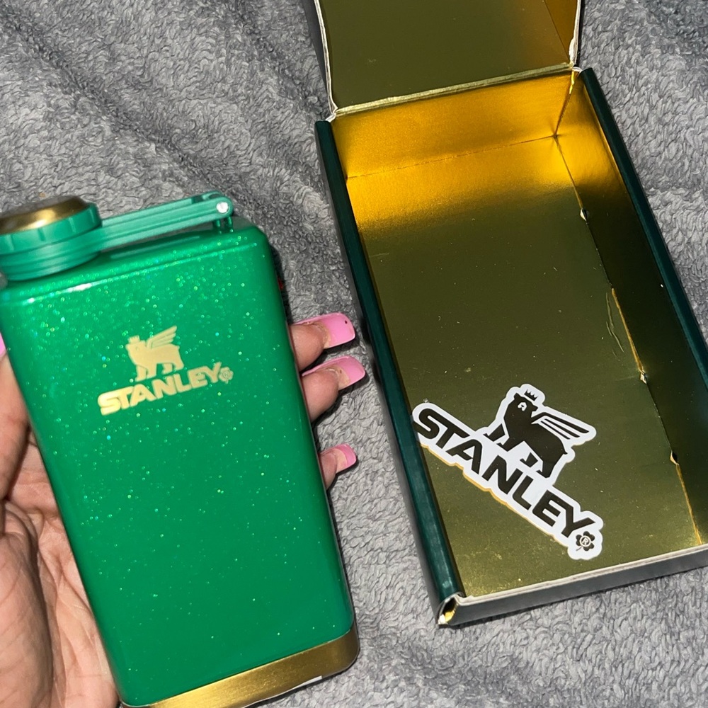 Stanley Shamrock Green and Gold Flask